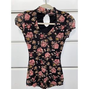 Choker Neck Floral Top